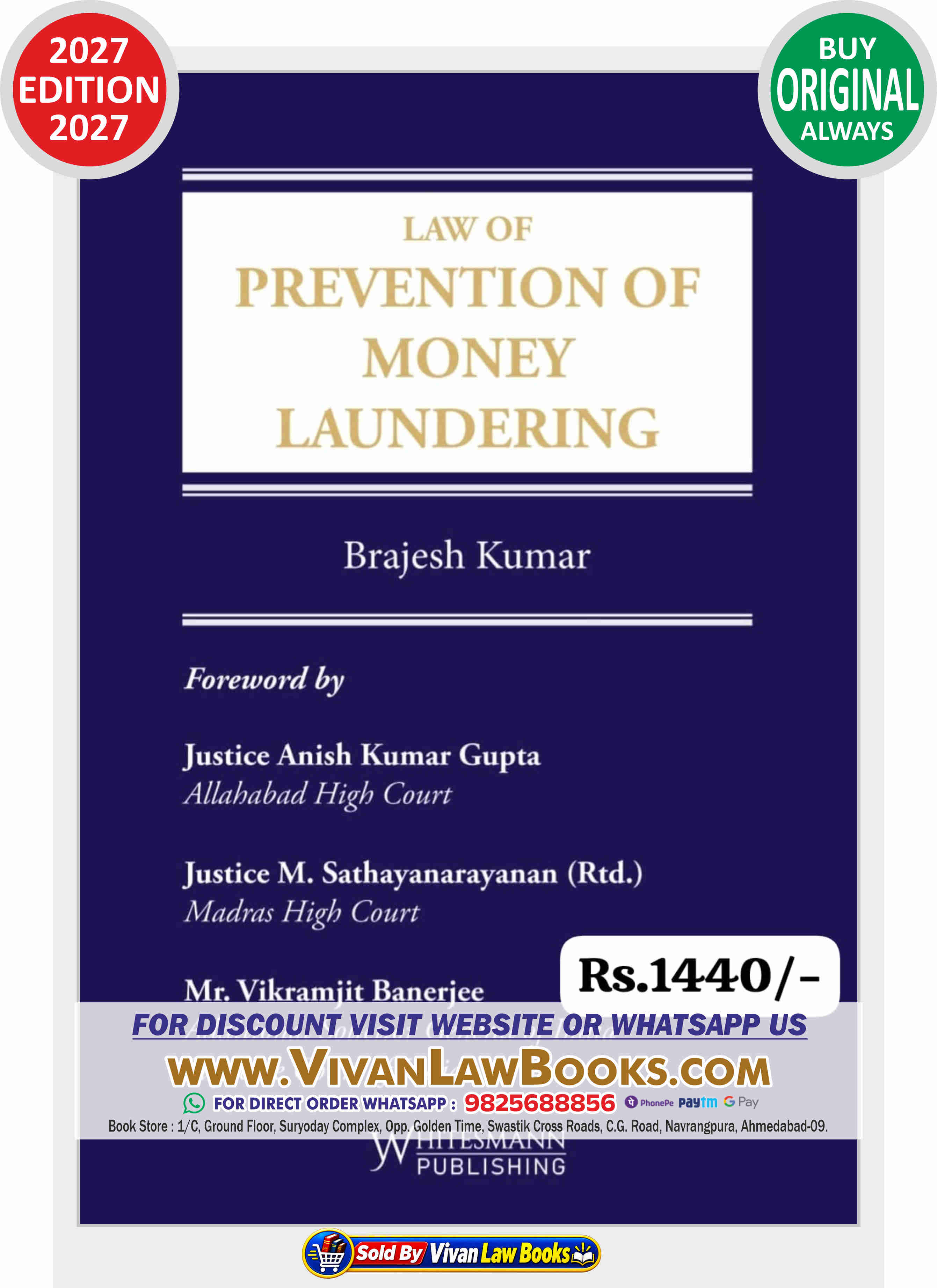 Law of Prevention of Money Laundering by Brajesh Kumar - New 2027 Edition Whitesmann
