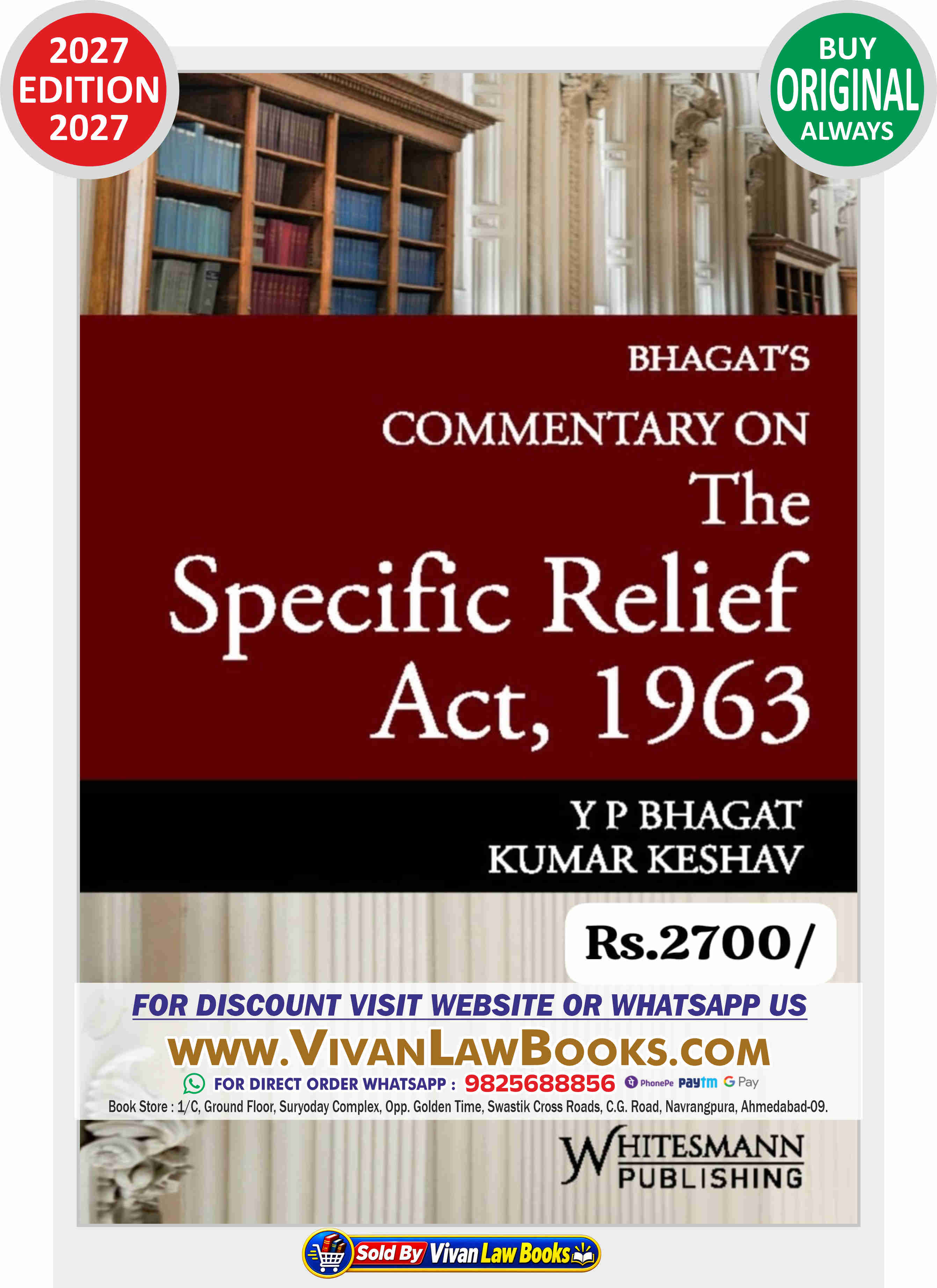 Bhagat's COMMENTARY ON SPECIFIC RELIEF ACT 1963 - New 2027 Edition Whitesmann