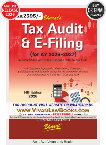 New TAX AUDIT & E-Filing (For AY 2026-27) - New 14th Edition August 2026 Release by Bharat