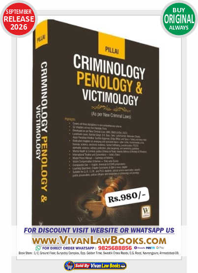 Pillai's CRIMINOLOGY PENOLOGY & VICTIMOLOGY (As Per New Criminal Laws BNS I BNSS I BSA) - New September 2026 Release by Whytes & Co