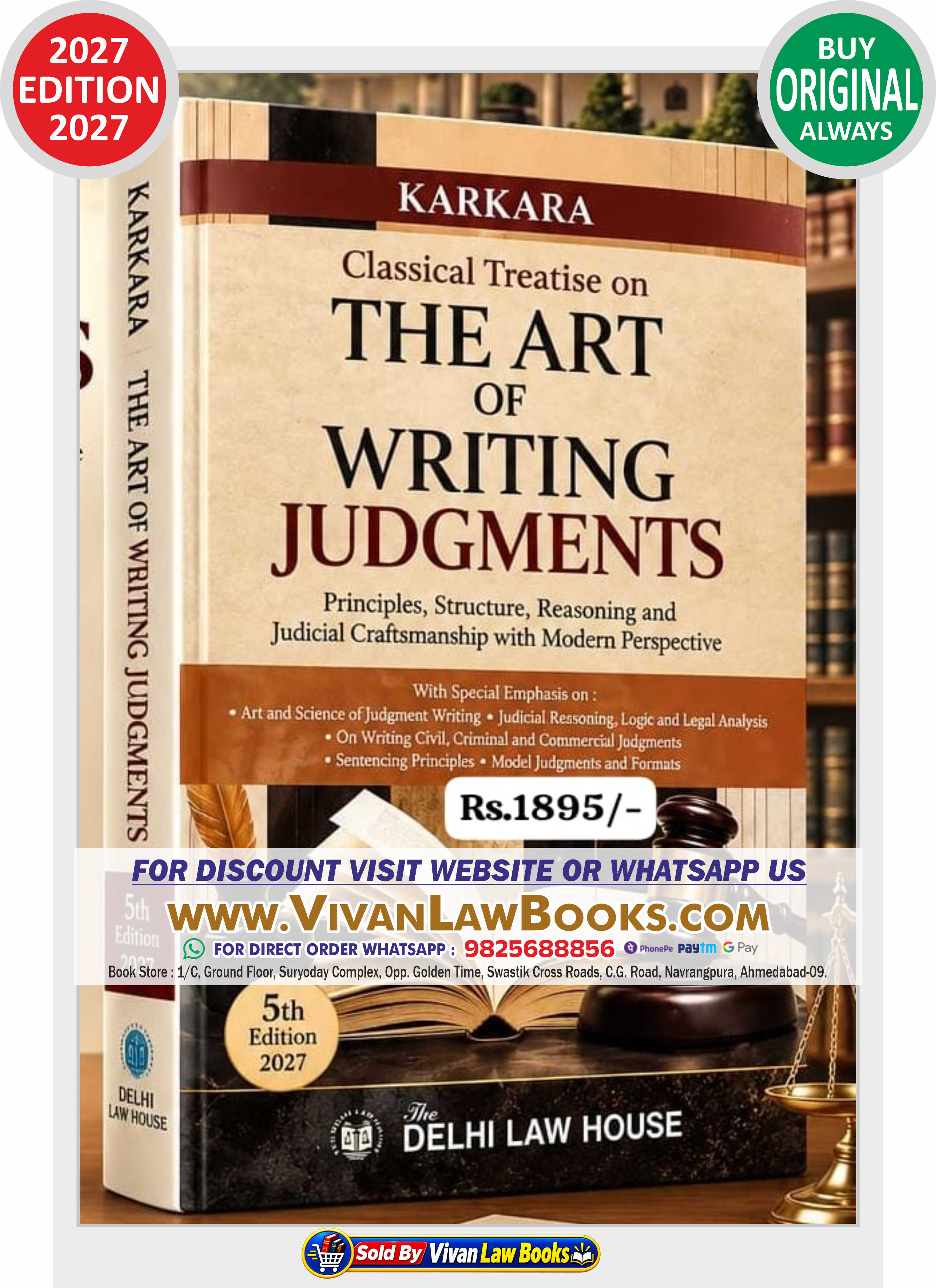 Classical Treatise on THE ART OF WRITING JUDGEMENTS by KARKARA - New 5th Edition 2027 by Delhi Law House