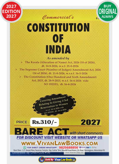 Constitution of India - New 2027 BARE ACT Commercial