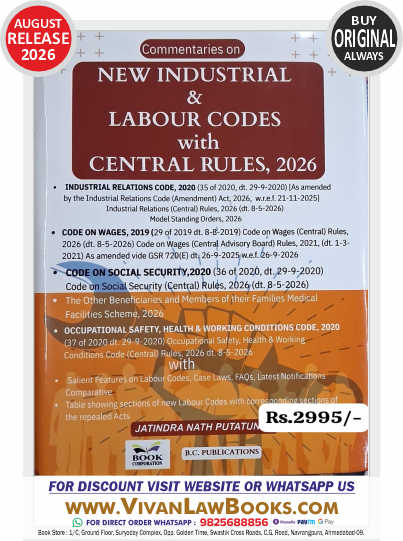 Commentary on New Industrial & Labour Codes with Central Rules, 2026 - New August 2026 Release by B C Publication