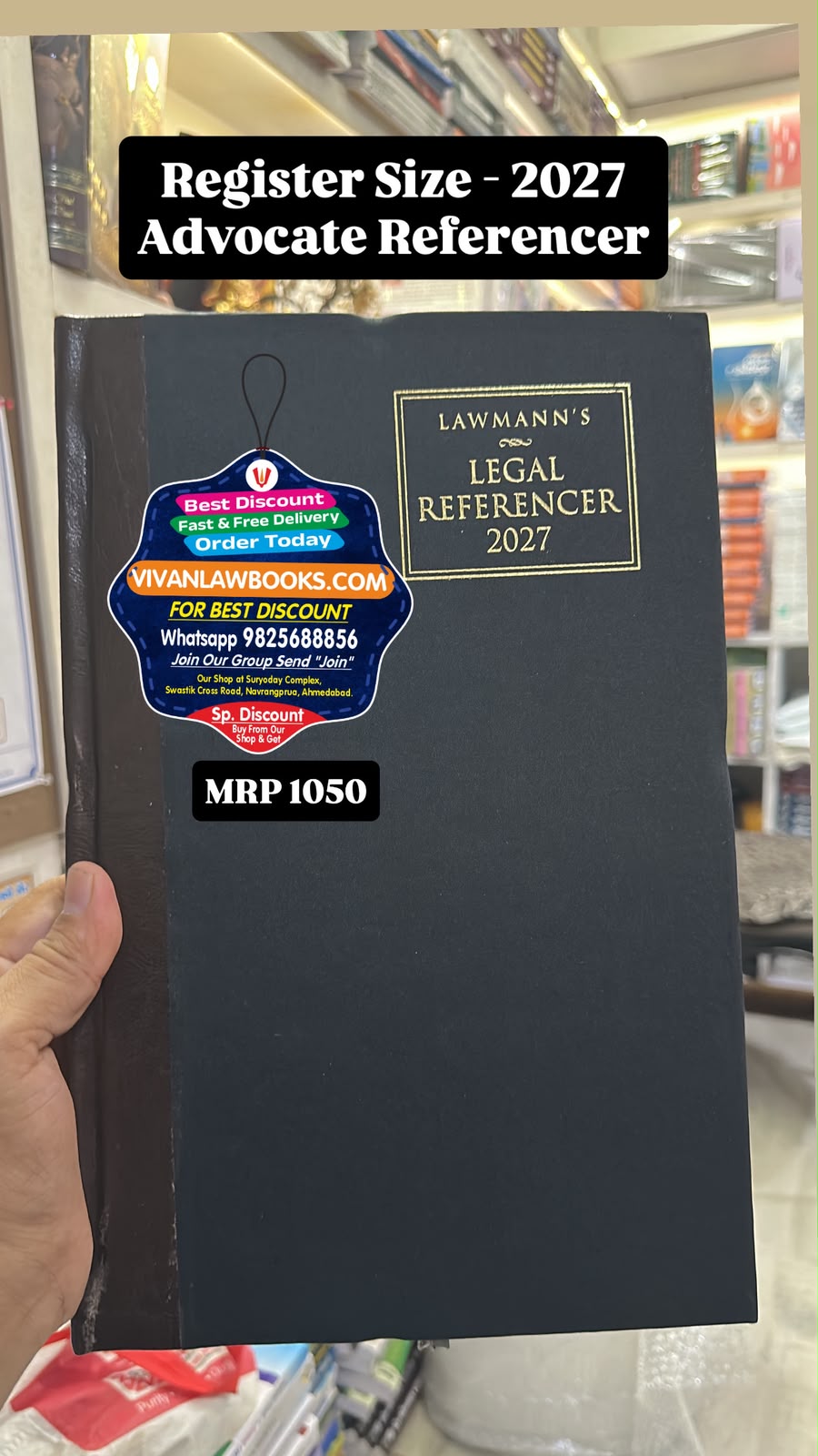 Register Size Advocate Referencer  (Size 13 x 8.5 Inch) - Legal Referencer - Year 2027 Lawmann