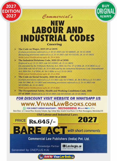 New - Labour and Industrial Codes - BARE ACT - New May 2027 Release by Commercial