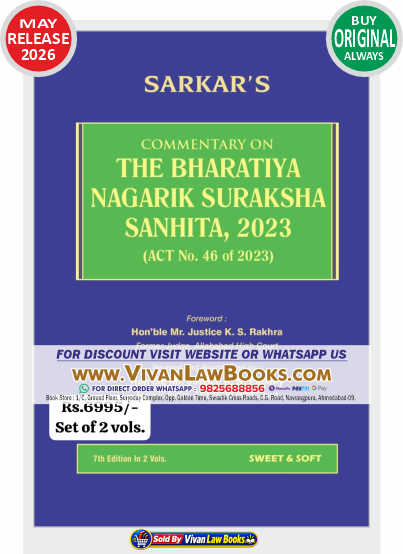 BNSS - Commentary on The Bharatiya Nagarika Suraksha Sanhita 2023 - 2 Volume Set - by Sarkar - New 7th Edition May 2026 Release by Sweet & Soft