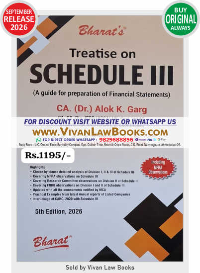 New - Treatise on Schedule III by CA Dr Alok K Garg - New 5th Edition September 2026 Release by Bharat