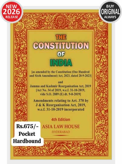 The Constitution of India - Pocket - Hardbound - New 4th Edition 2026 by Asia Law House