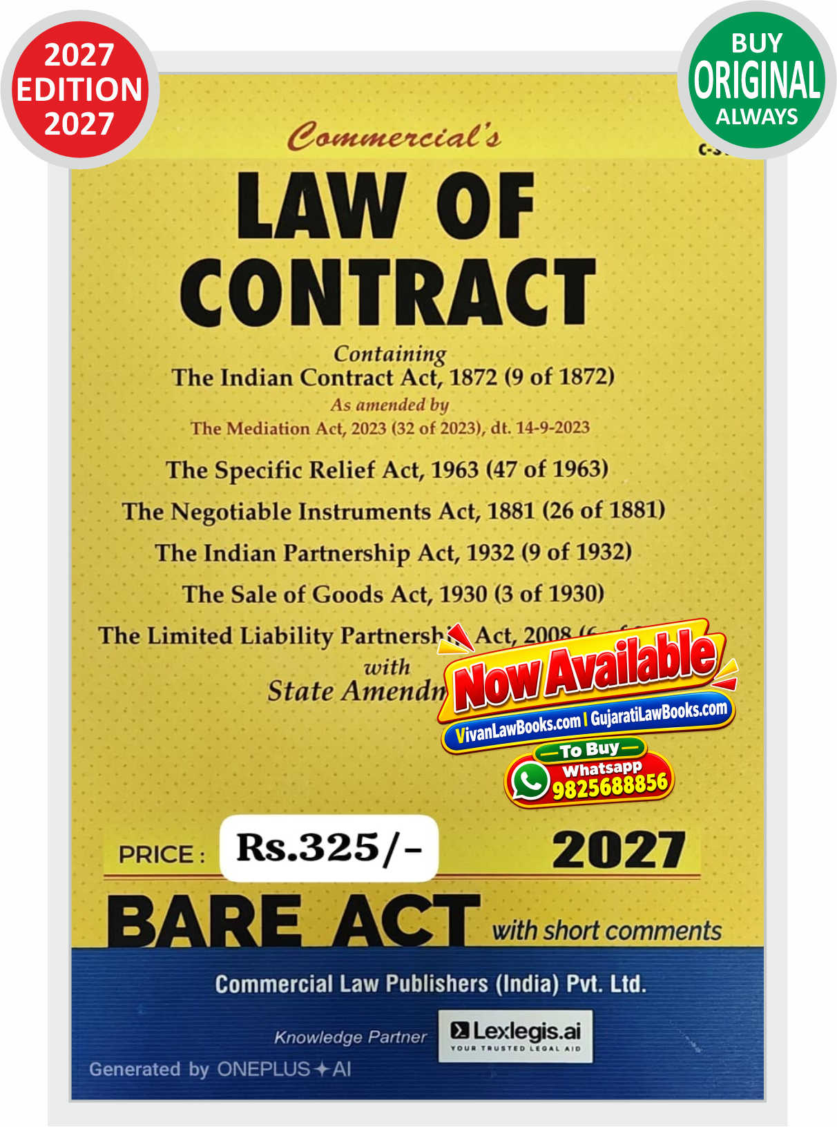 Law of Contract Bare Act Commercial 2027
