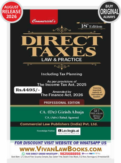 New Direct Tax Law & Practice As Amended by Finance Act, 2026 (Professional Edition) August 2026 Release Commercial