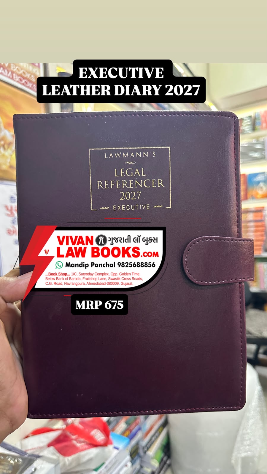 Executive Leather Advocate Diary (Size 9.5 x 7 Inch) - Legal Referencer - Year 2027 Lawmann