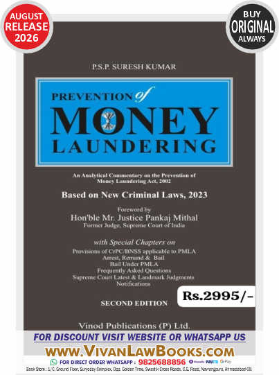 Prevention of MONEY Laundering - Based on New Criminal Laws - New 2nd Edition August 2026 Release by Vinod Publication