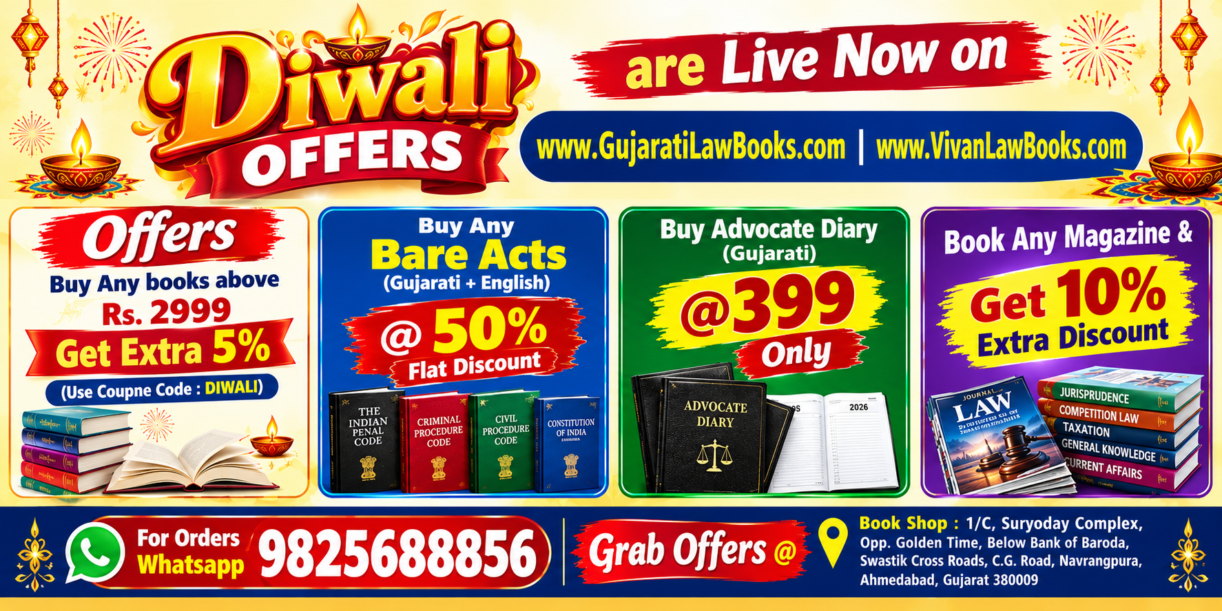 Diwali Offers @ www.GujaratiLawBooks.com & www.VivanLawBooks.com