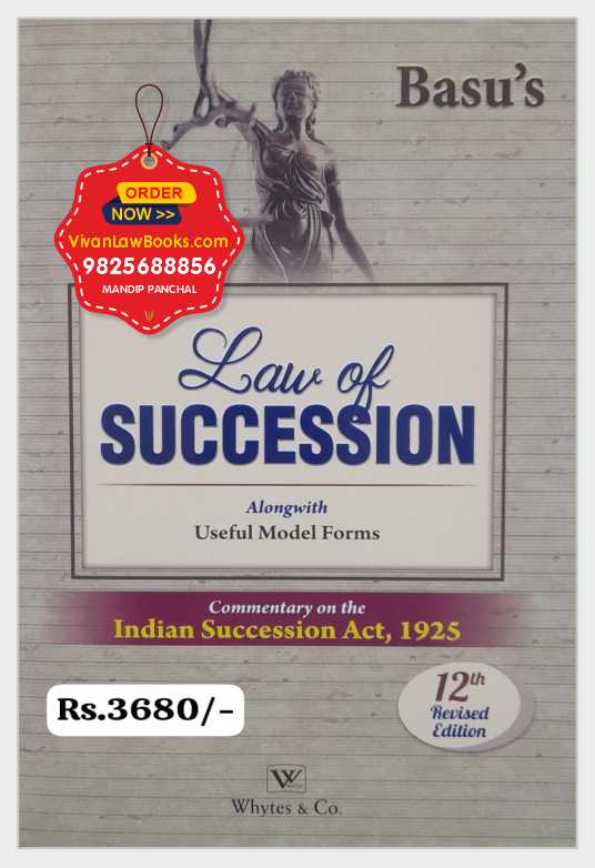 Basu's LAW OF SUCCESSION - Latest 12th Revised Edition 2025 Whytes & Co