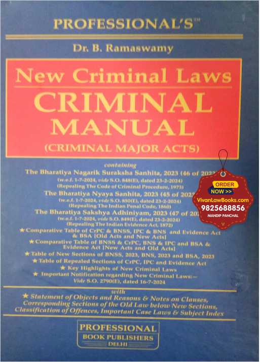 New Criminal Laws - Criminal Manual - Hardbound - Latest 2025 Professional