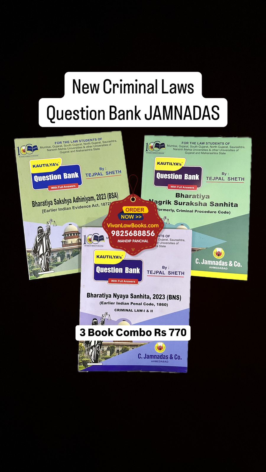 Question Bank of New Criminal Laws (BNS I BNSS I BSA) by C Jamnadas 2025 English Edition