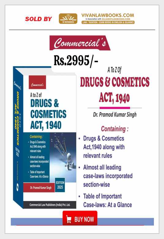 A to Z of DRUGS & COSMETICS ACT, 1940 by Dr Pramod Kumar Singh - Latest 2025 Edition by  ***Commercial's Original***