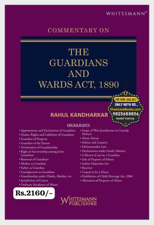 Commentary on The Guardians and Wards Act, 1890 by Rahul Kandharkar - Latest 2025 Edition Whitesmann