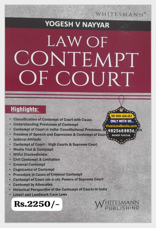 Law of Contempt of Court by Yogesh V Nayyar - Latest March 2025 Edition Whitesmann