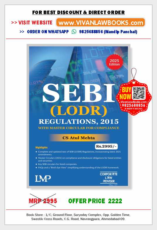 SEBI (LODR) Regulations, 2015 with Master Circular For Compliance by CS Atul Mehta - Latest May 2025 Release LMP