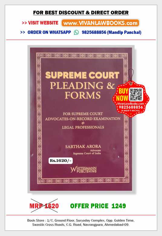 Supreme Court Pleading & Forms - For Supreme Court Advocates-on-Record Examination - Latest 2025 Edition Whitesmann