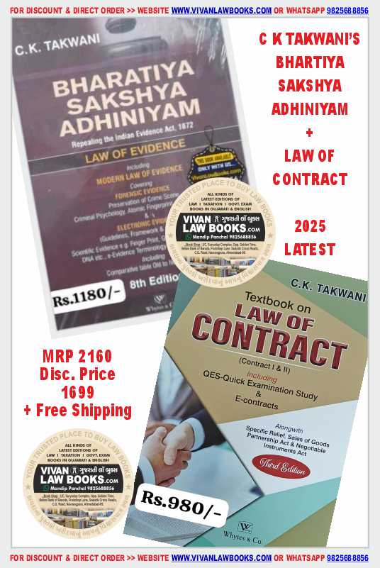 CK Takwani's BSA - Bhartiya Sakshya Adhiniyam + Law of Contract - Latest 2025 Edition