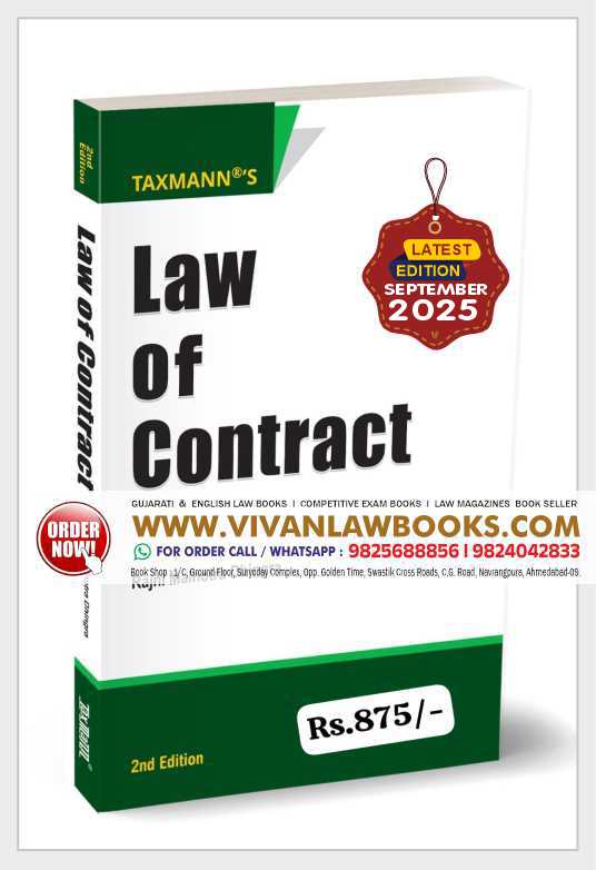 Taxmann's Law of Contract – Student-oriented textbook to the Indian Contract Act 1872 & Specific Relief Act 1963—Using Illustrations & Case Law Capsules to Make Formation-to-Remedies Intuitive Paperback – 3 September 2025 by Prof. (Dr.) Rajni Malhotra Dhingra (Author)