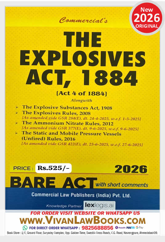 Explosives Act  1884 - BARE ACT - New 2026