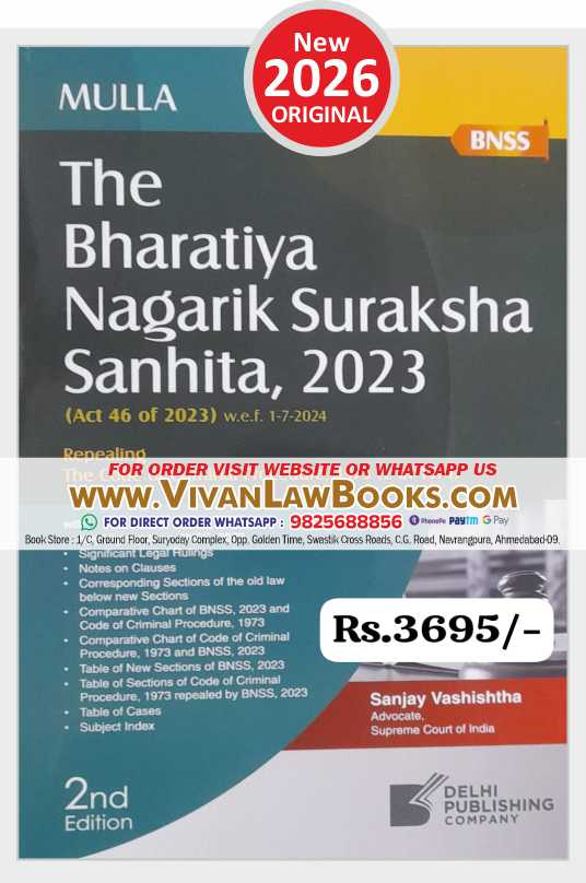 MULLA - BNSS - Bharatiya Nagarik Suraksha Sanhita, 2023 - Latest 2nd Edition 2026 Delhi Publishing House