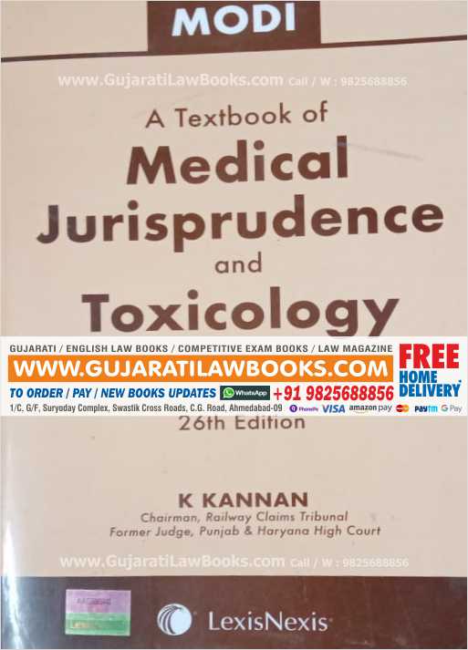 A Textbook of Medical Jurisprudence and Toxicology by J p modi, Justice K.kannan - Universal LexisNexis-0