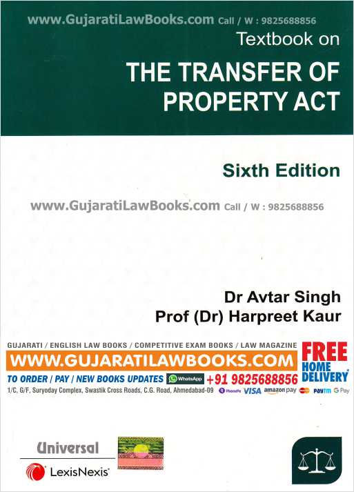 Textbook on The Transfer of Property Act - 6th Edition Paperback – 2021 by Dr. Avtar Singh & Dr. Harpreet Kaur - Universal (LexisNexis)-0