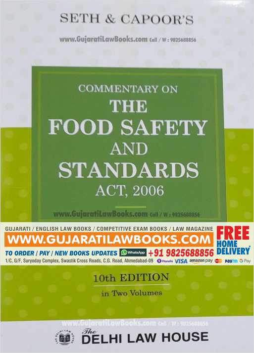 Seth & Capoor's - Commentary on The Food Safety and Standards Act. (Set Of 2 Vol.) - 10th Edition July 2021 - Delhi Law House-0
