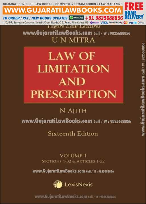 LAW OF LIMITATION AND PRESCRIPTION - N Ajith - Sexteenth Edition (2 Volume) LexisNexis - 2021 Edition-0