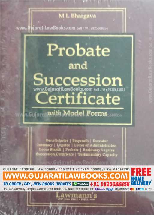 Probate and Succession Certificate with Model Forms - M L Bhargava - Latest 2022 Edition Lawmann-0