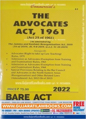Advocate Act, 1961 - BARE ACT - Commercial 2022 Edition-0