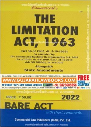 Limitation Act, 1963 - BARE ACT - 2022 Edition Commercial-0