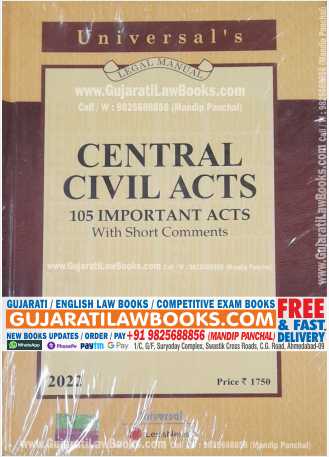 CENTRAL CIVIL ACTS - 150 Important Acts With Short Comments - BARE ACT in English - Latest 2022 Edition Universal LexisNexis-0