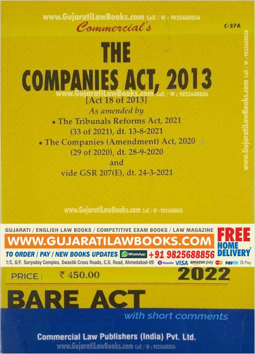 The Companies Act, 2013 - Bare Act - Latest 2022 Edition Commercial-0