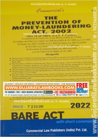 Prevention of Money Laundering Act, 2002 - Bare Act - Latest 2022 Edition Commercial-0