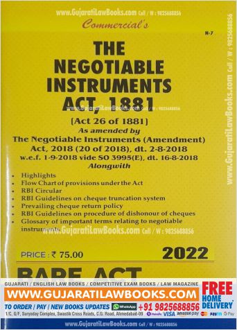 Negotiable Instruments Act, 1881 - Bare Act - Latest 2022 Edition Commercial-0