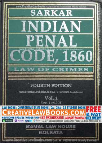 Sarkar - IPC - Indian Penal Code, 1860 - Law of Crimes - 4th Latest Edition 2022 (in 2 Volume) Kamal-0