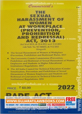 Sexual Harassment of Women at Workplace (Prevention, Prohibition and Redressal) Act, 2013 - Bare Act - Latest 2022 Edition Commercial-0