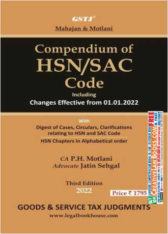 Compendium of HSN/SAC Code Including Changes Effective From 01.01.2022 - Latest 3rd 2022 Edition Mahajan Motlani-0