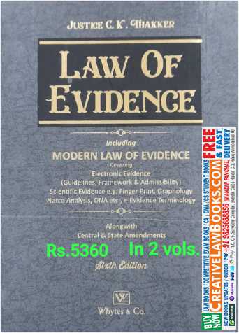 LAW OF EVIDENCE (In 2 Volumes) By Justice C K Thakker - Latest 6th Edition 2022-0