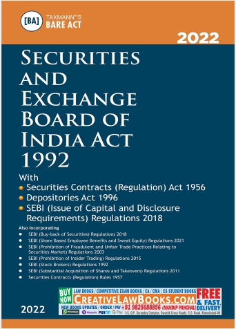 Taxmann's BARE ACT | Securities and Exchange Board of India (SEBI) Act � Covering SEBI Act along with SCRA, Depositories Act, SEBI ICDR Regulations & 7+ SEBI Rules & Regulations | 2022 Edition-0