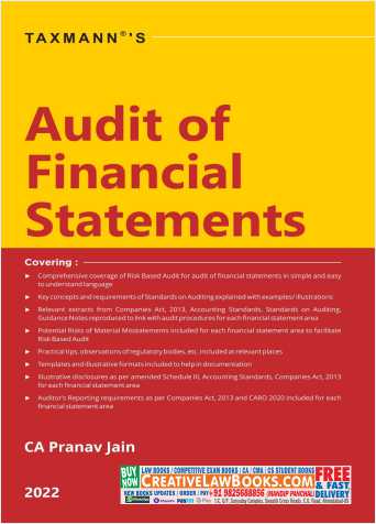Taxmann’s Audit of Financial Statements – Covering the entire cycle from ‘appointment of auditor’ to ‘issuance of the audit report’, suited for audit assistants, engagement partners, among others Paperback – 12 April 2022 by CA Pranav Jain (Author)-0