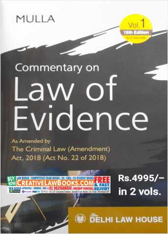 Mulla's - Commentary on Law of Evidence - (2 Volume) 15th Edition 2022-0