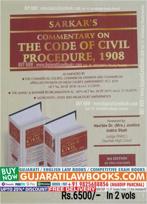 Sarkar Commentary on The Code of Civil Procedure, 1908 - (2 Volumes) 8th Edition 2023