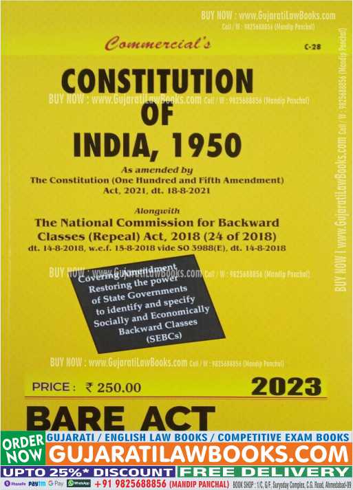 Constitution of India - BARE ACT - Latest 2023 Edition Commercial
