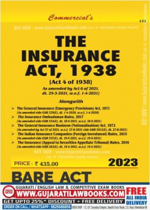 Insurance Act, 1938 - BARE ACT - Latest 2023 Commercial